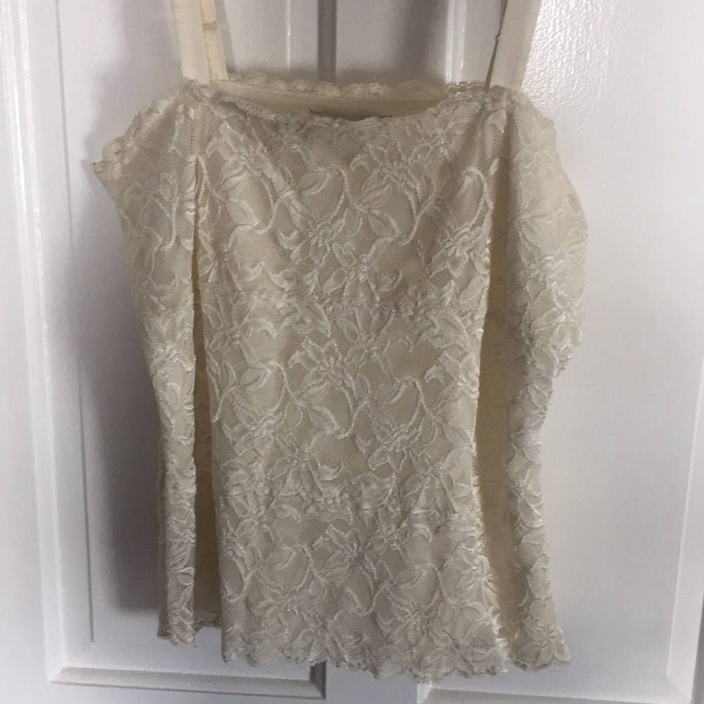 Wide strap lace top